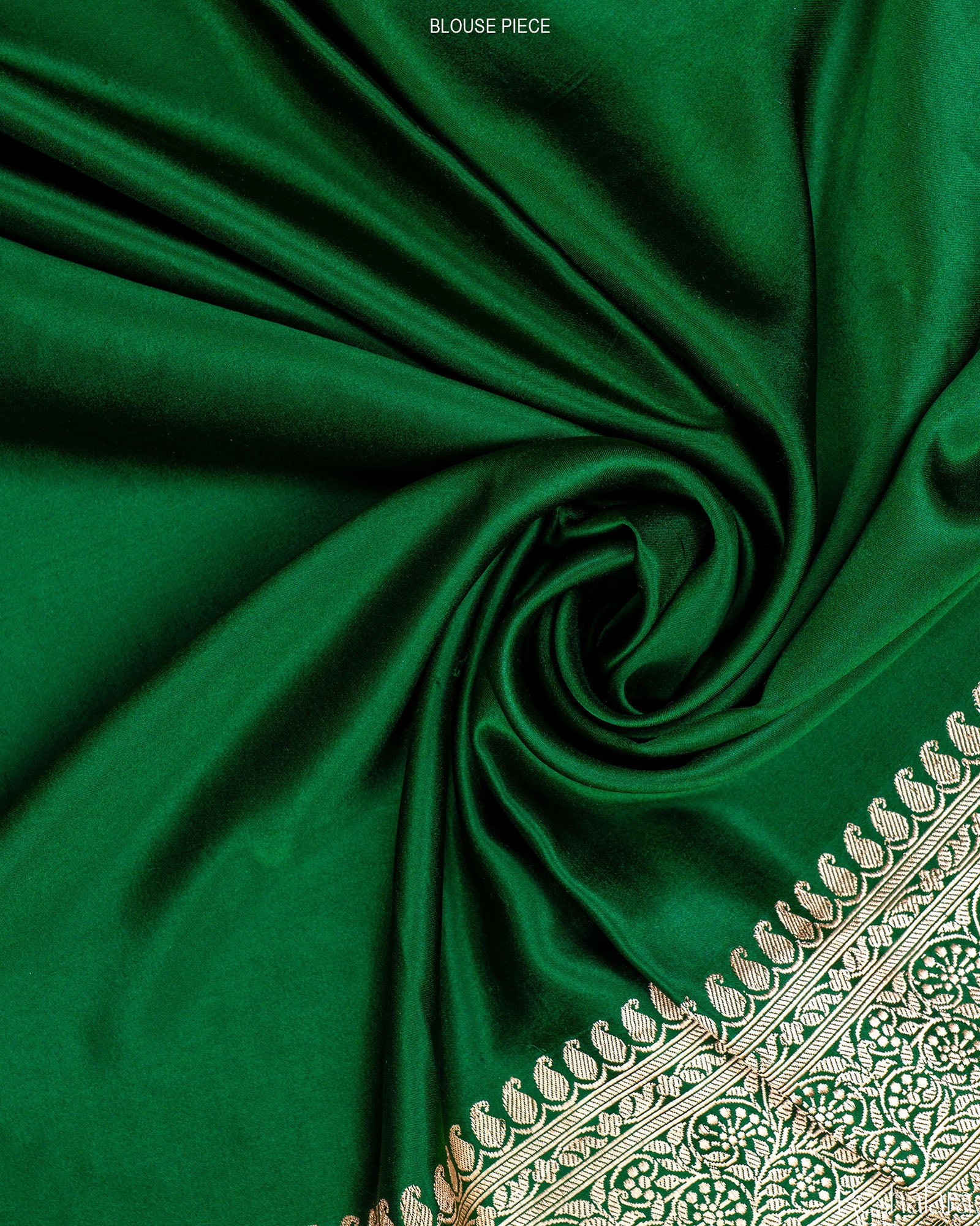 Emerald Green Sona Rupa Kadhua Pure Mulberry Silk Banarasi Handloom Saree