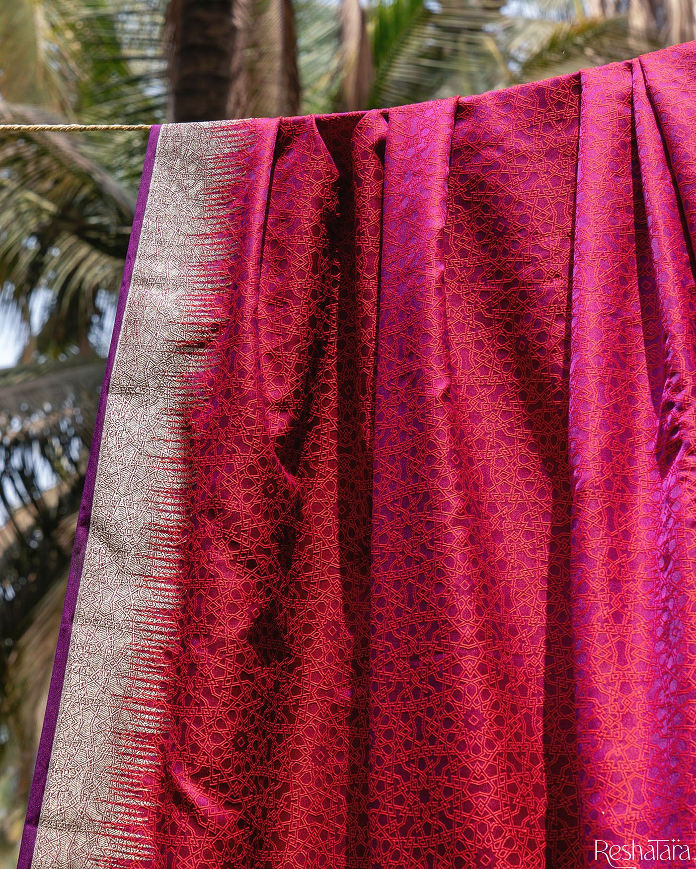 Pink Mashru Silk Banarasi Handloom Dupatta