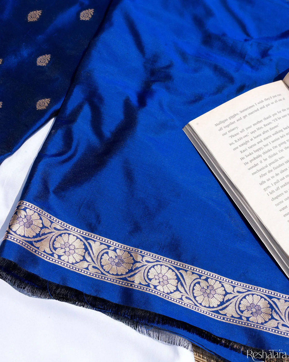 Royal Blue Katan Silk Banarasi Handloom Silk Suit Set