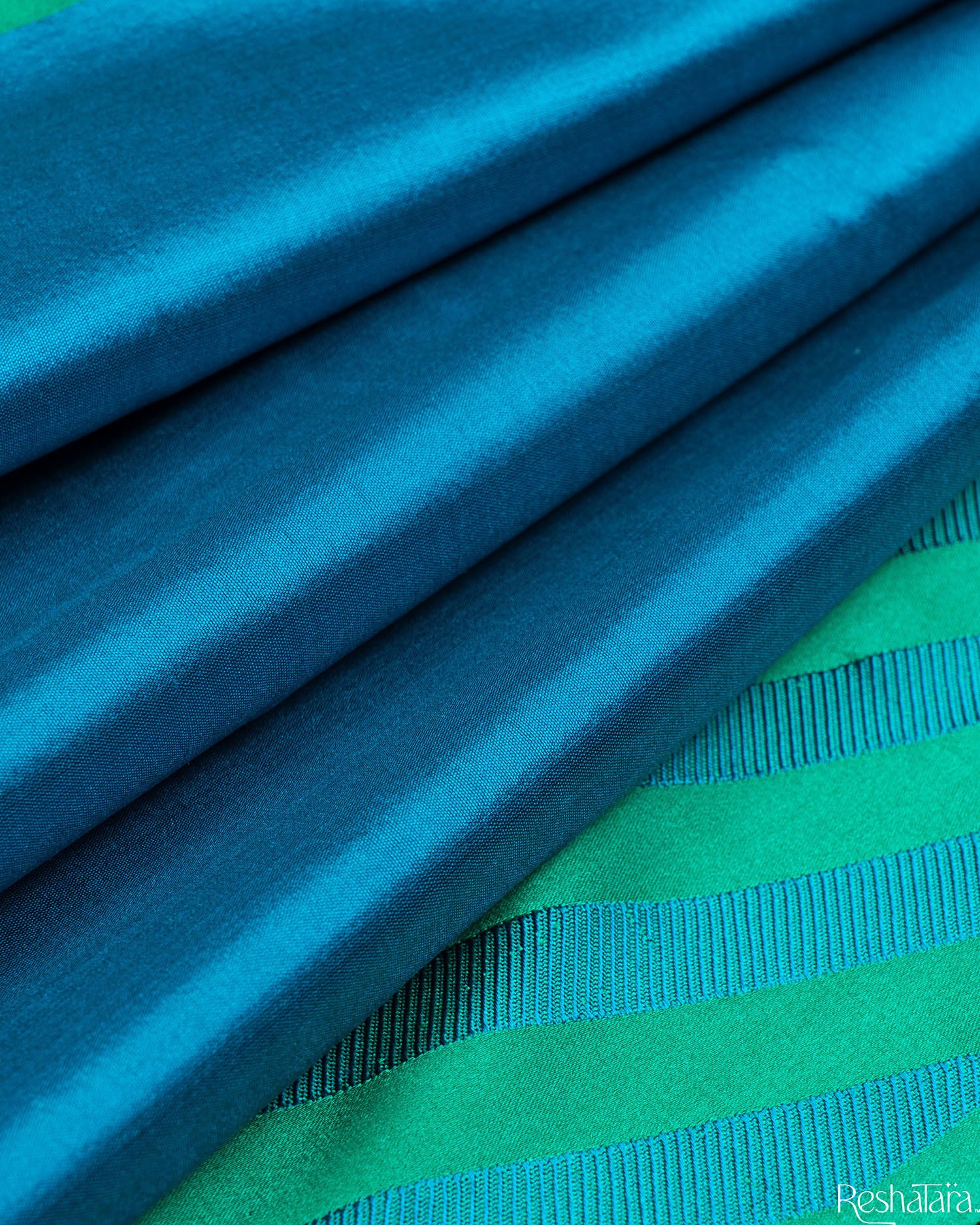 Ocean Blue Pure Mulberry Silk Banarasi Handloom Saree