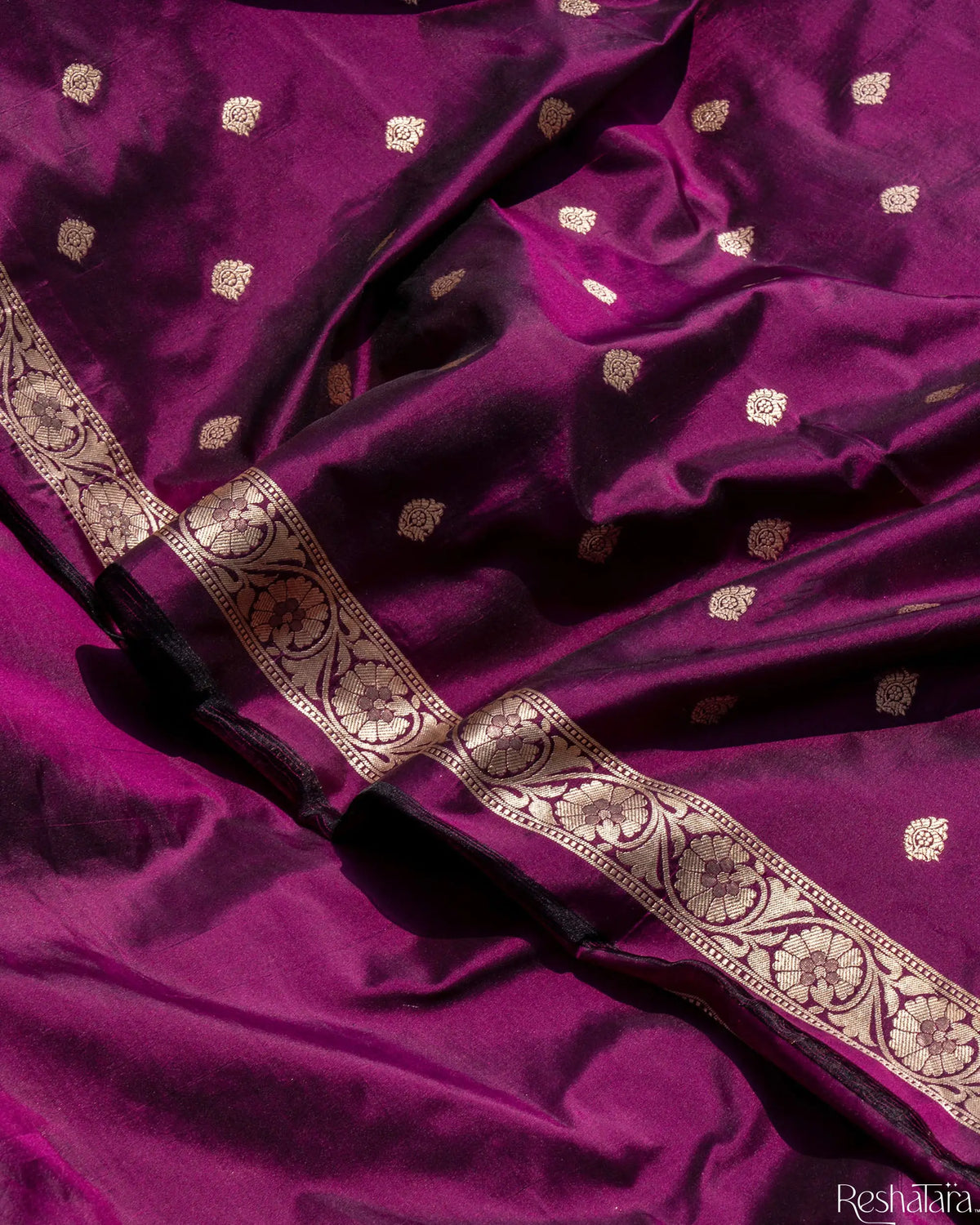 Purple Pure Katan Silk Banarasi Handloom Suit Set