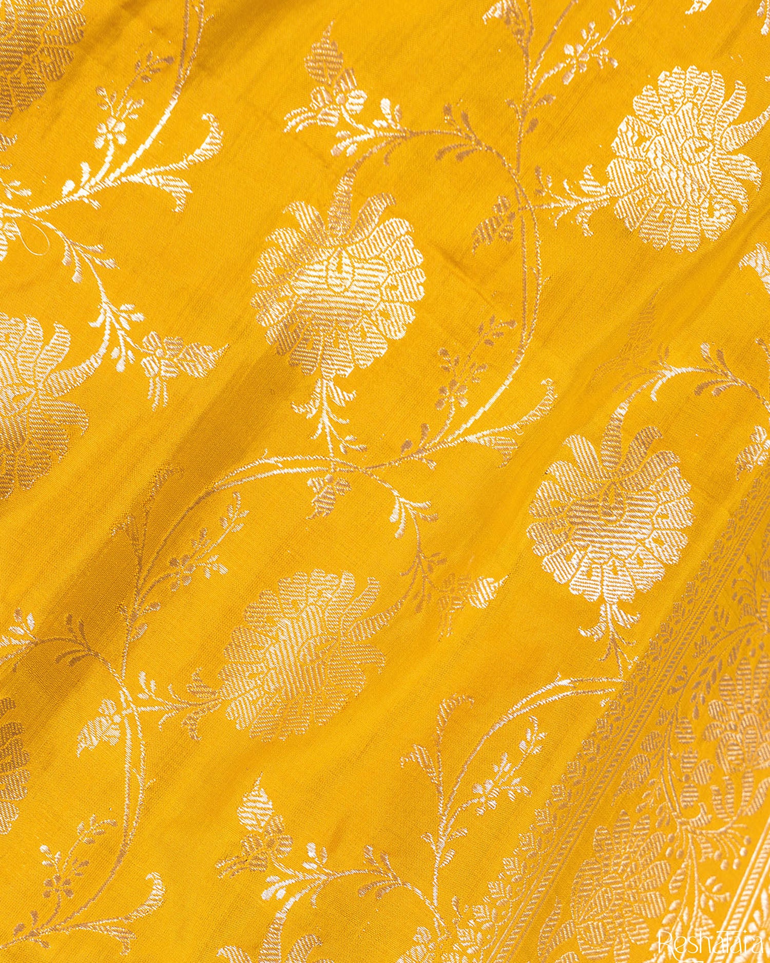 Festive Yellow Pure Katan Silk Banarasi Handloom Kadhua Dupatta
