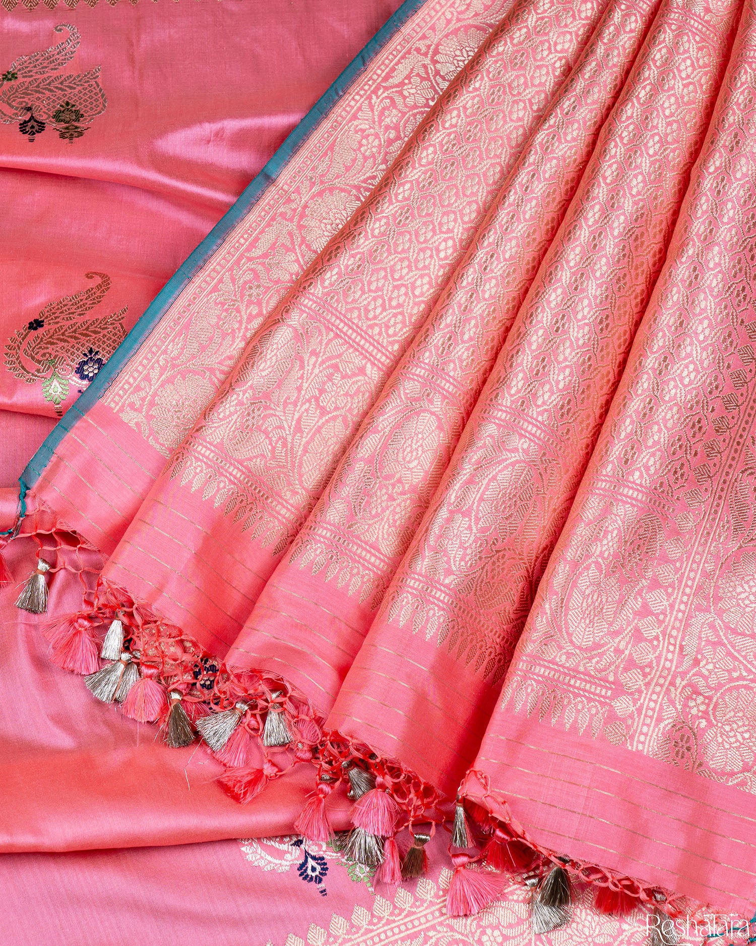 Enchanting Pink Meenadar Pure Katan Silk Banarasi Handloom Saree