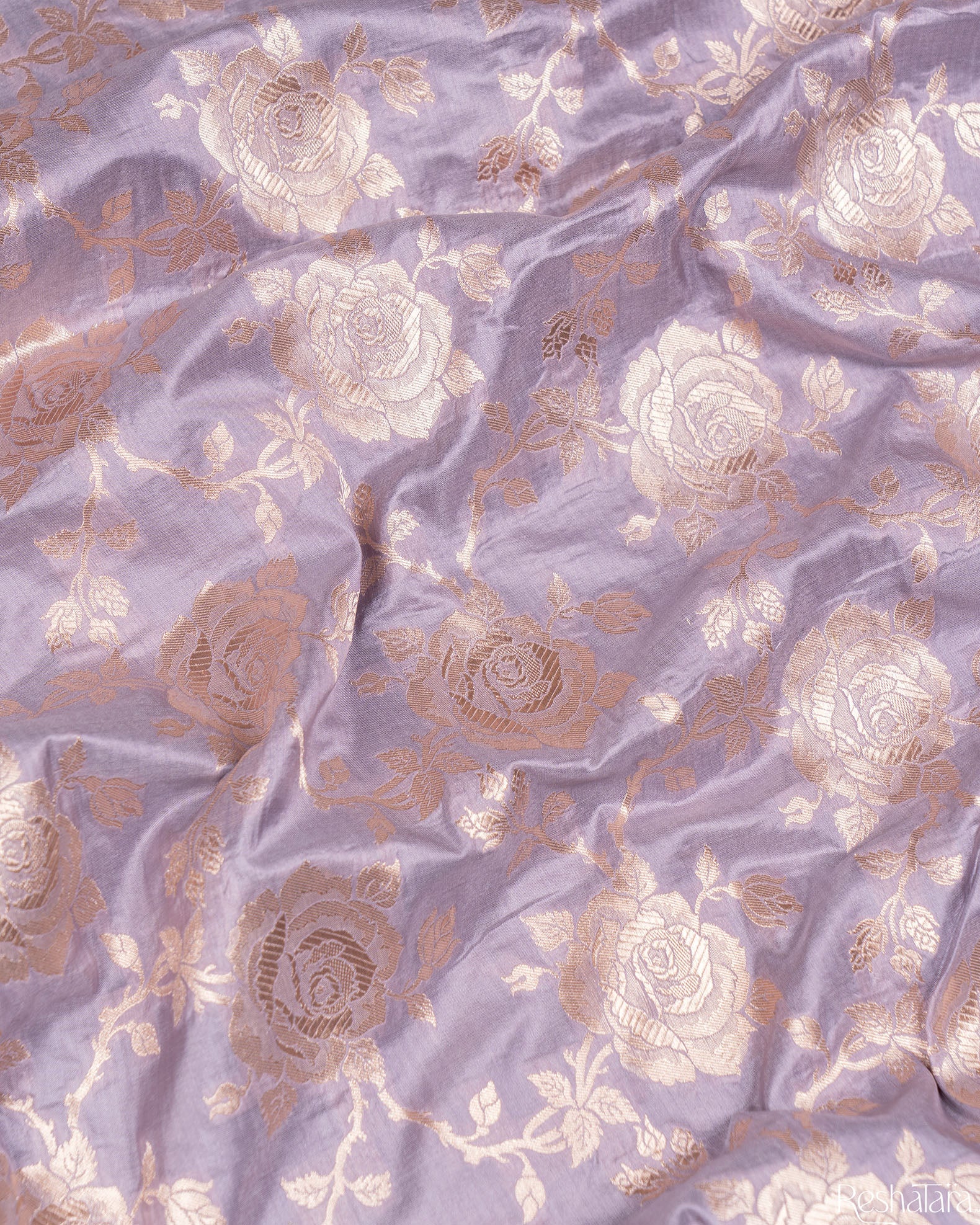 Lavender Pure Katan Silk Banarasi Handloom Saree