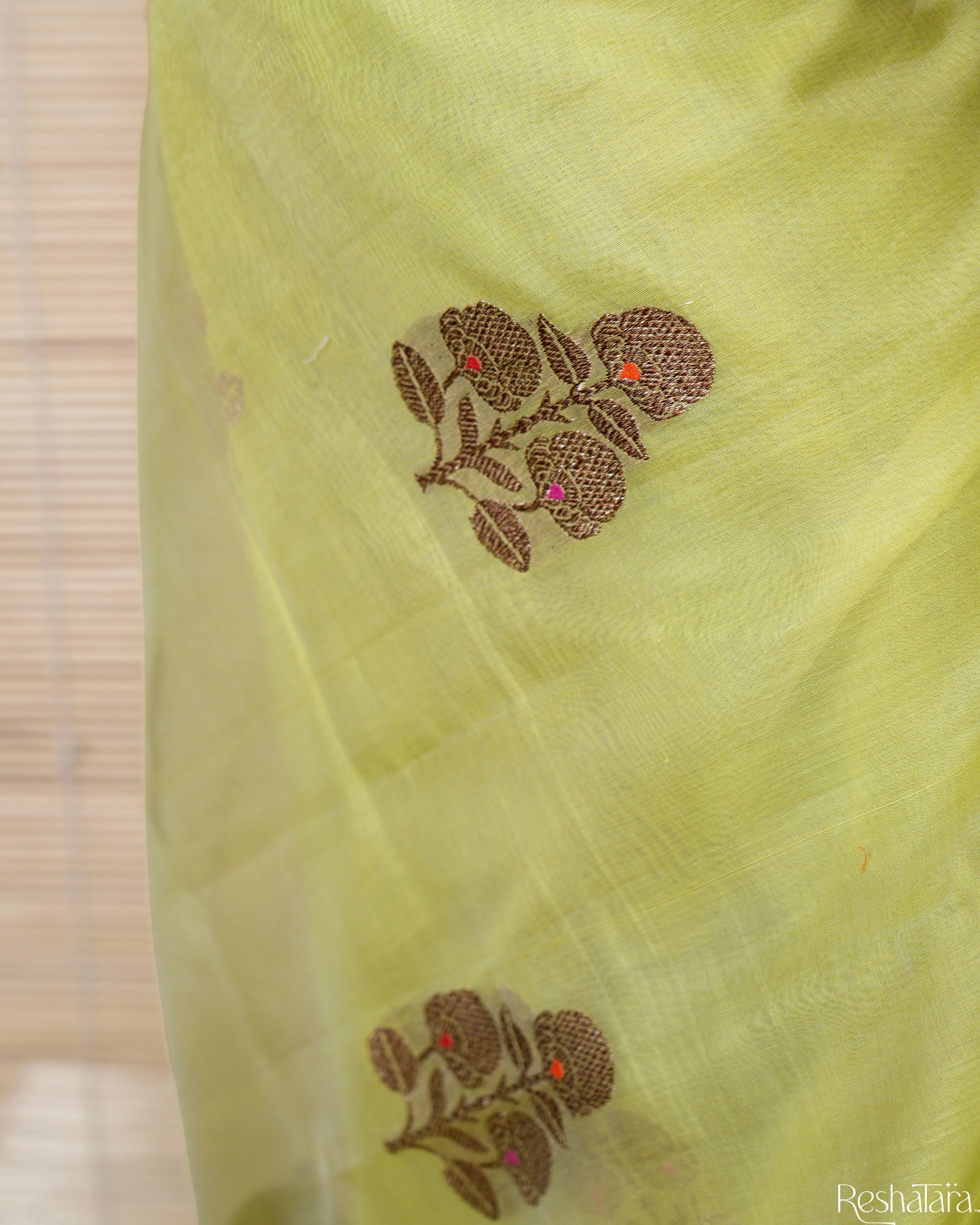 Light Green Pure Katan Silk by Chanderi Banarasi Handloom Saree