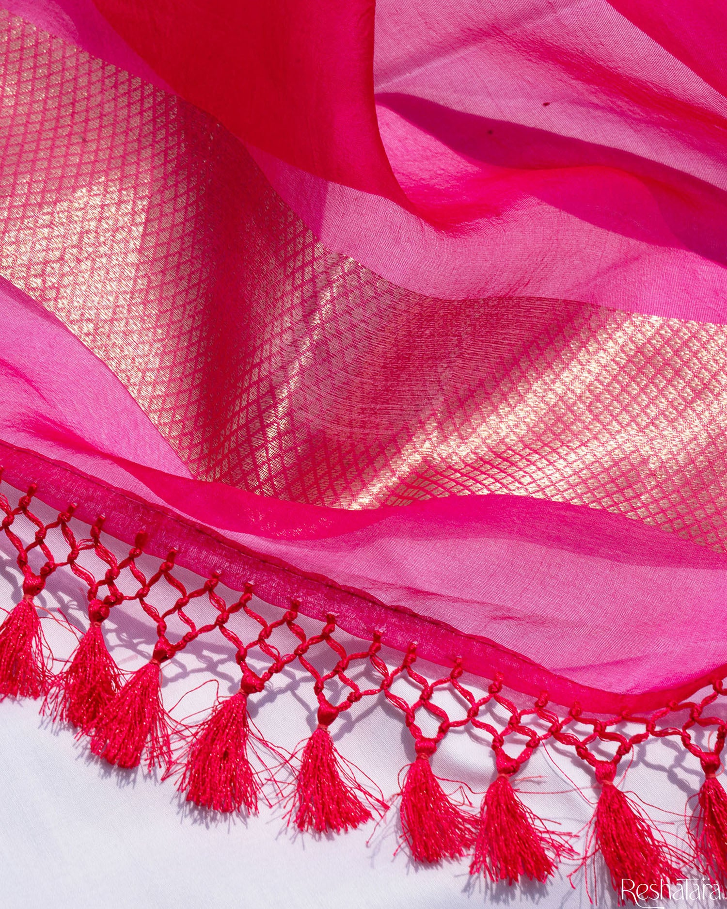 Fuchsia Pink Pure Katan Silk Banarasi Handloom Suit Set