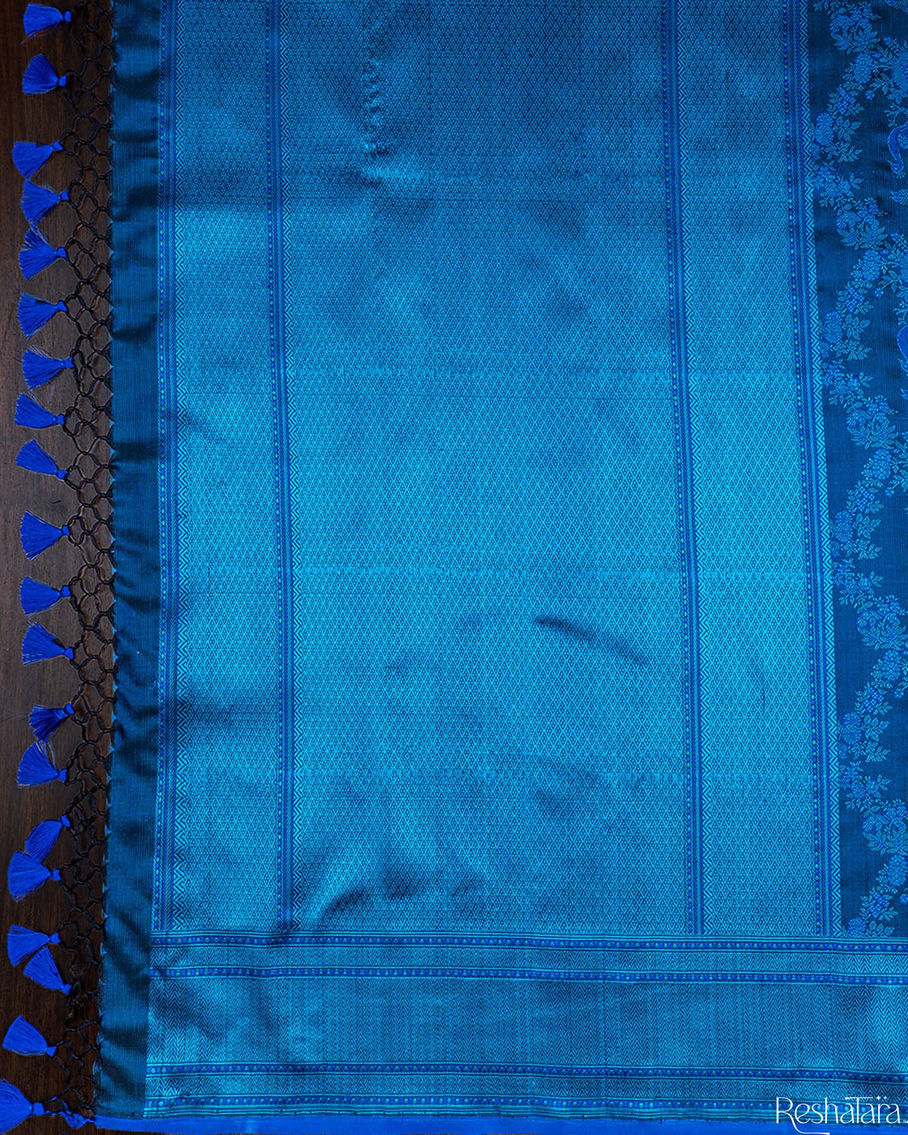 Peacock and Royal Blue Tanchoi Pure Katan Silk Banarasi Handloom Saree