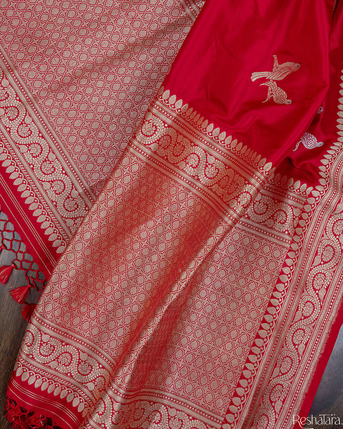 Festive Red Kadhua Sona Rupa Pure Katan Silk Banarasi Handloom Saree