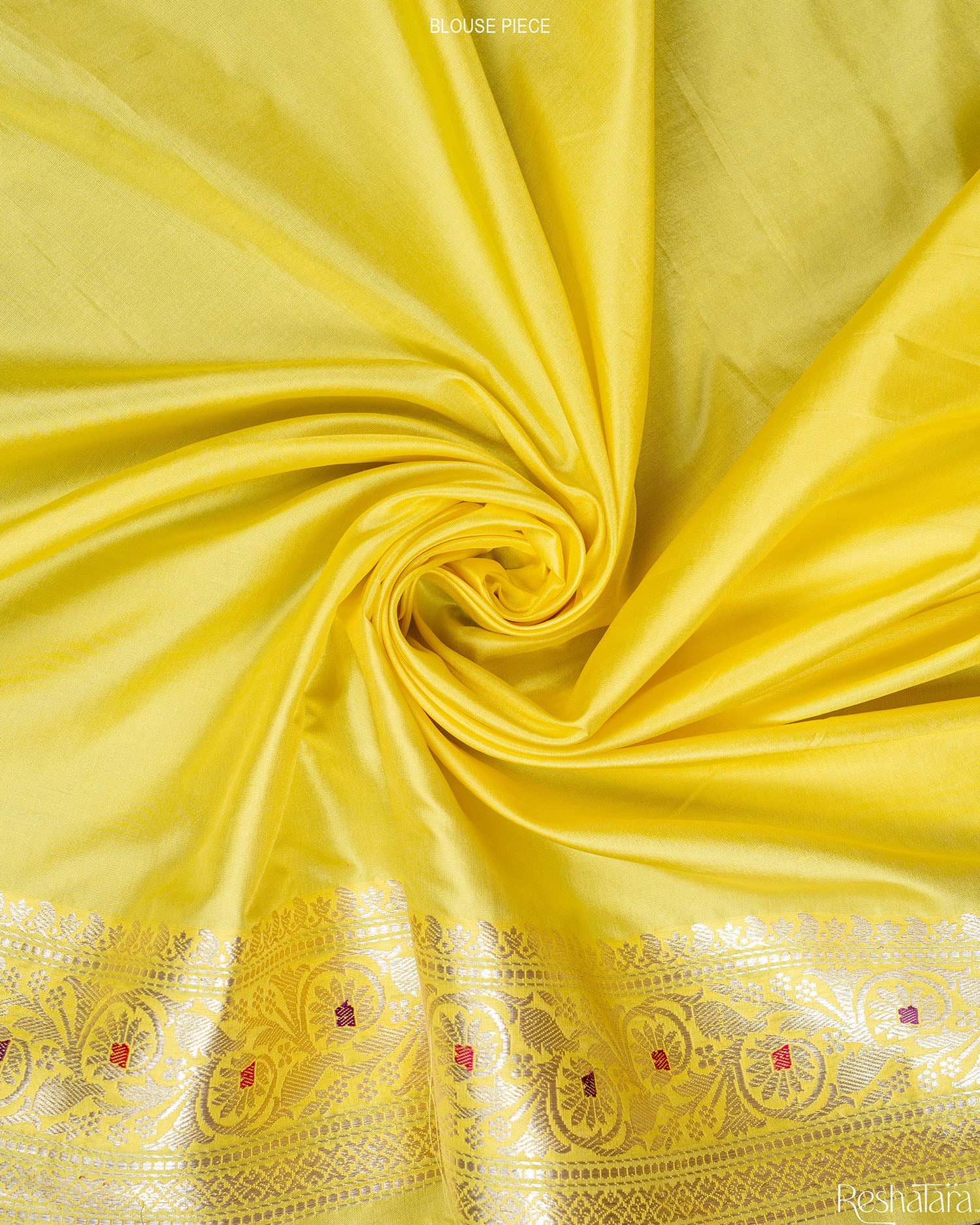 Canary Yellow Meenadar Pure Katan Silk Banarasi Jangla Handloom Saree