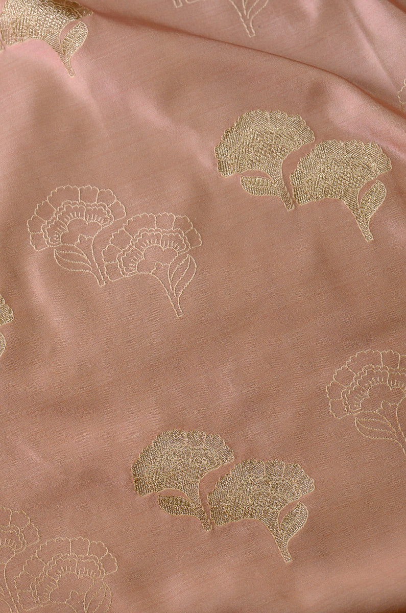 Rose Pink Mashru Silk Banarasi Handloom Dupatta