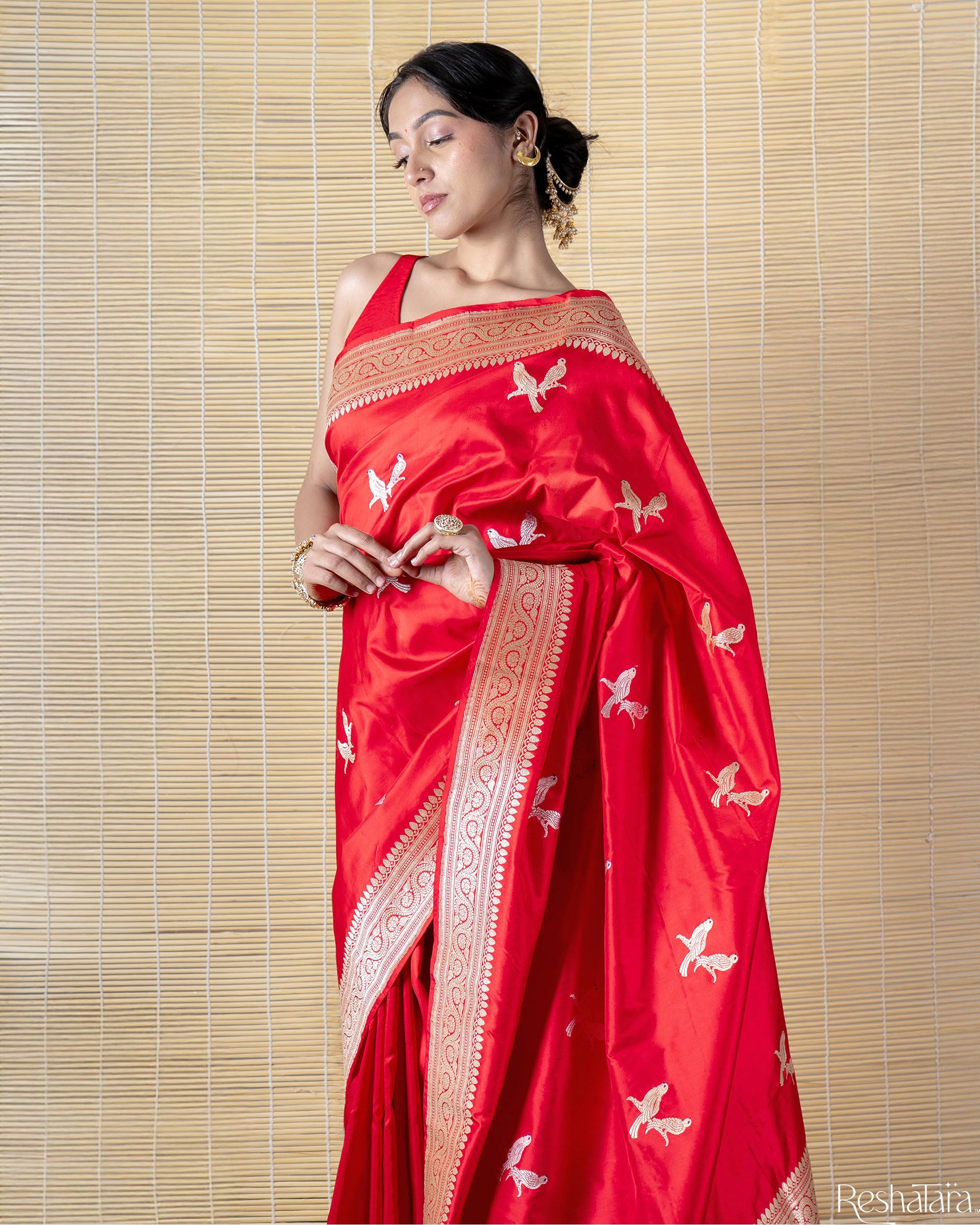 Festive Red Kadhua Sona Rupa Pure Katan Silk Banarasi Handloom Saree