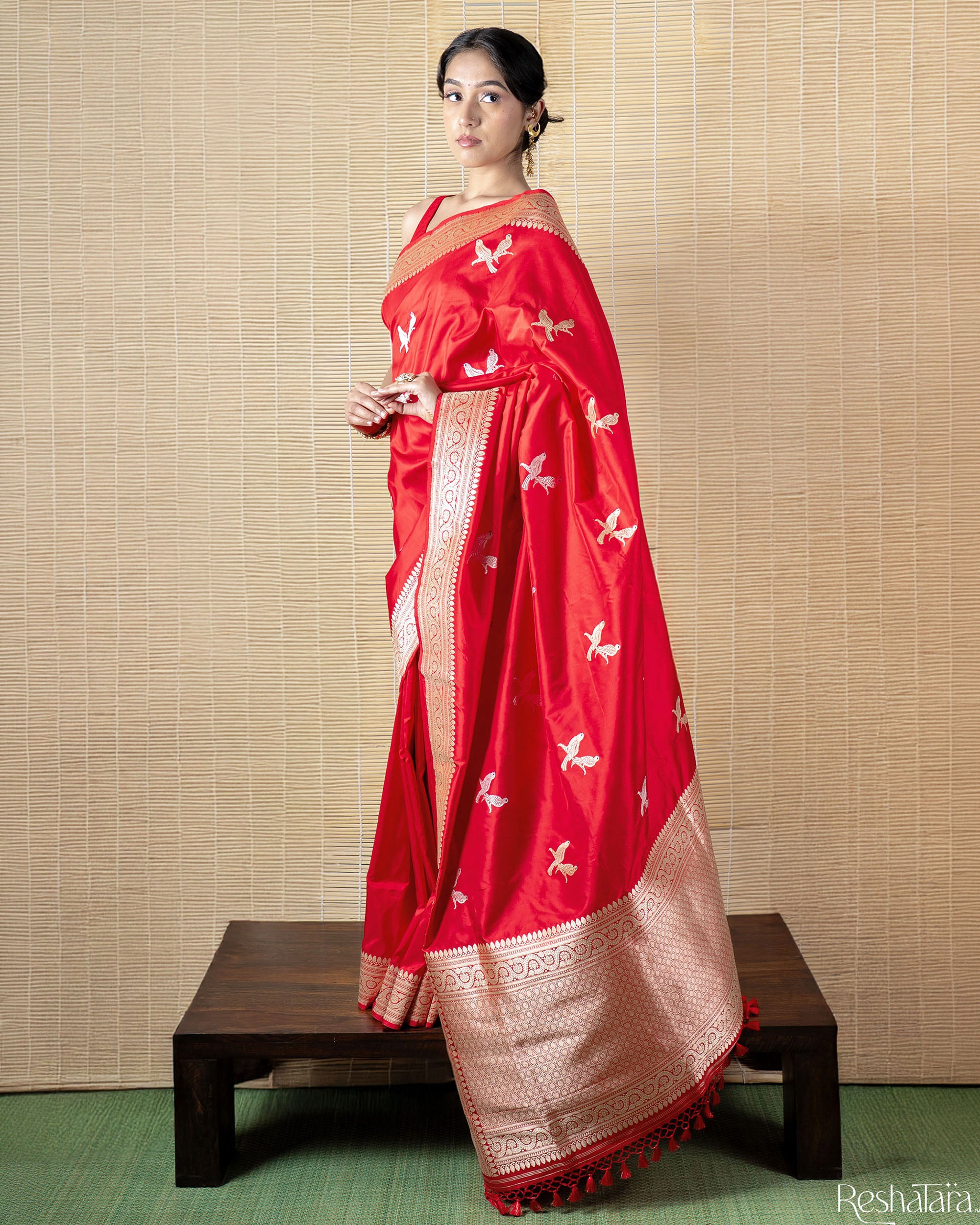 Festive Red Kadhua Sona Rupa Pure Katan Silk Banarasi Handloom Saree