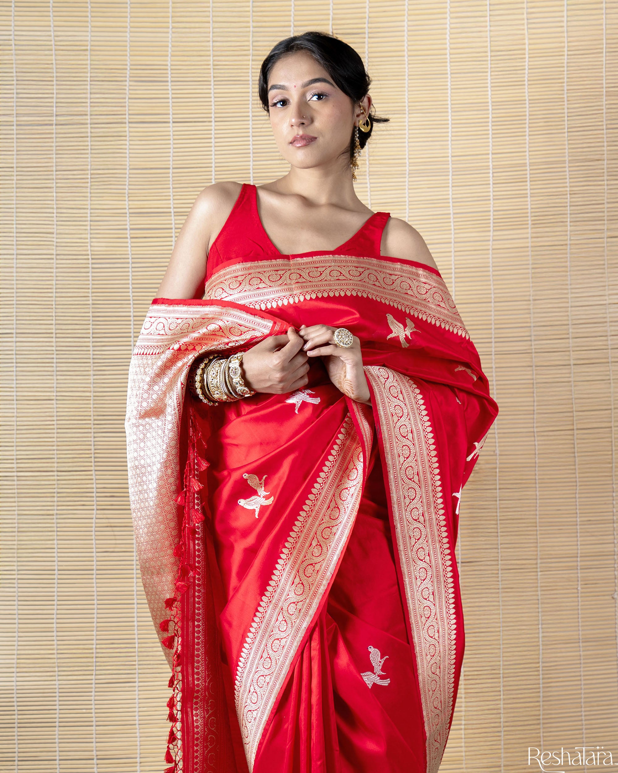 Festive Red Kadhua Sona Rupa Pure Katan Silk Banarasi Handloom Saree