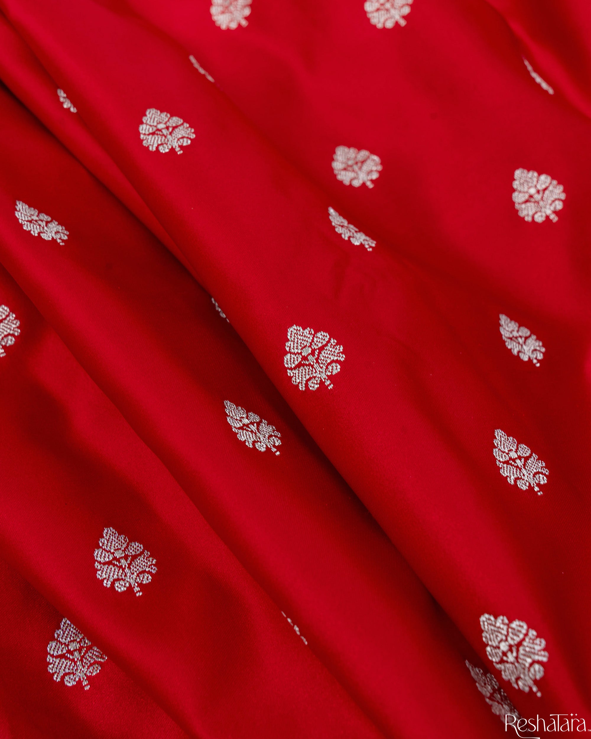 Classic Red Mashru Silk Banarasi Handloom Dupatta