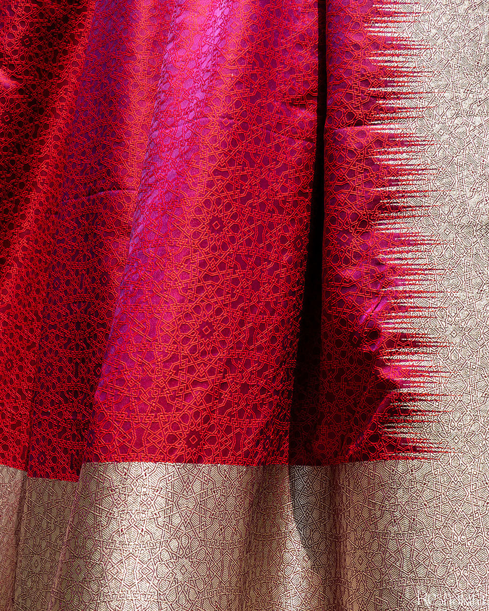 Pink Mashru Silk Banarasi Handloom Dupatta