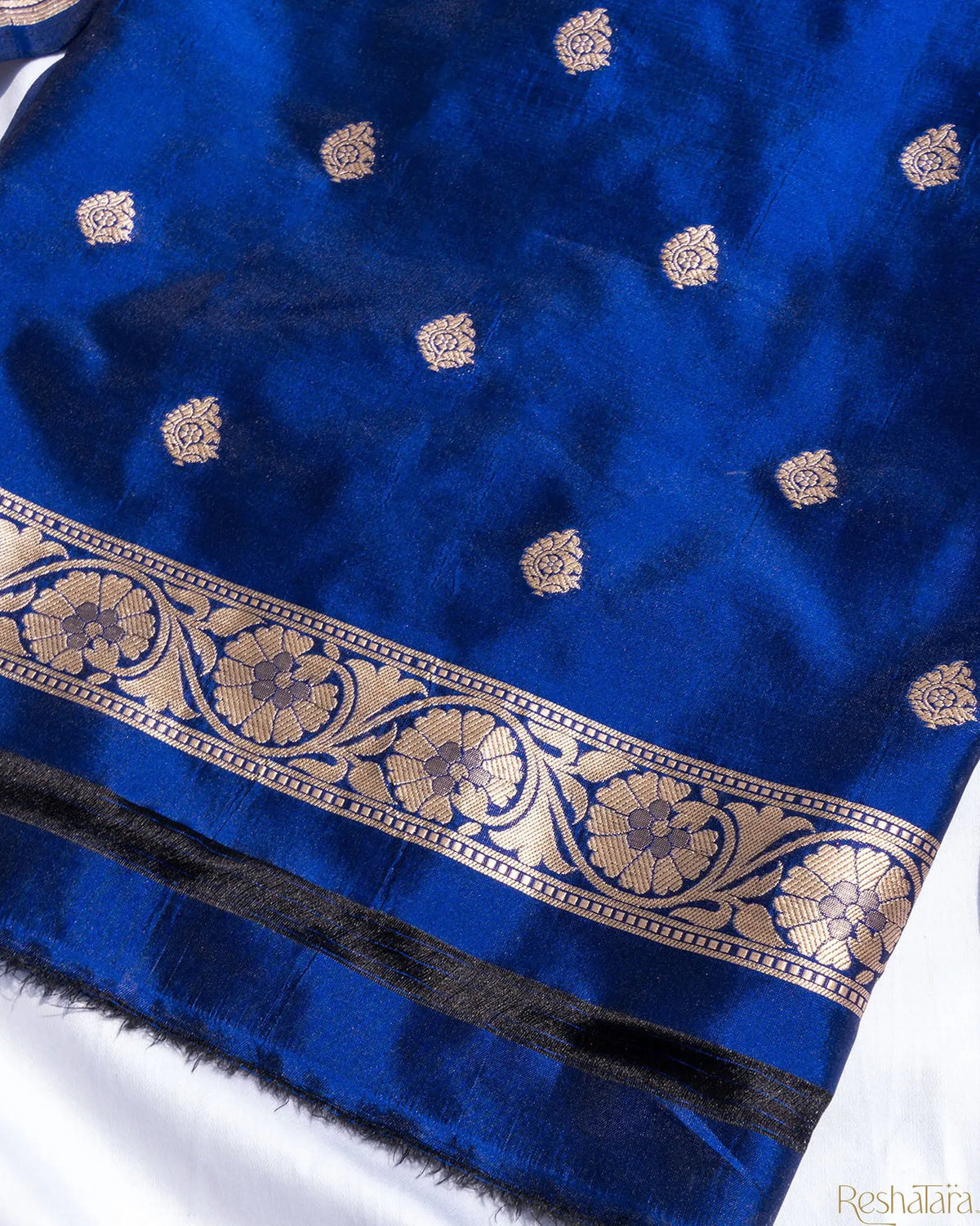 Royal Blue Katan Silk Banarasi Handloom Silk Suit Set