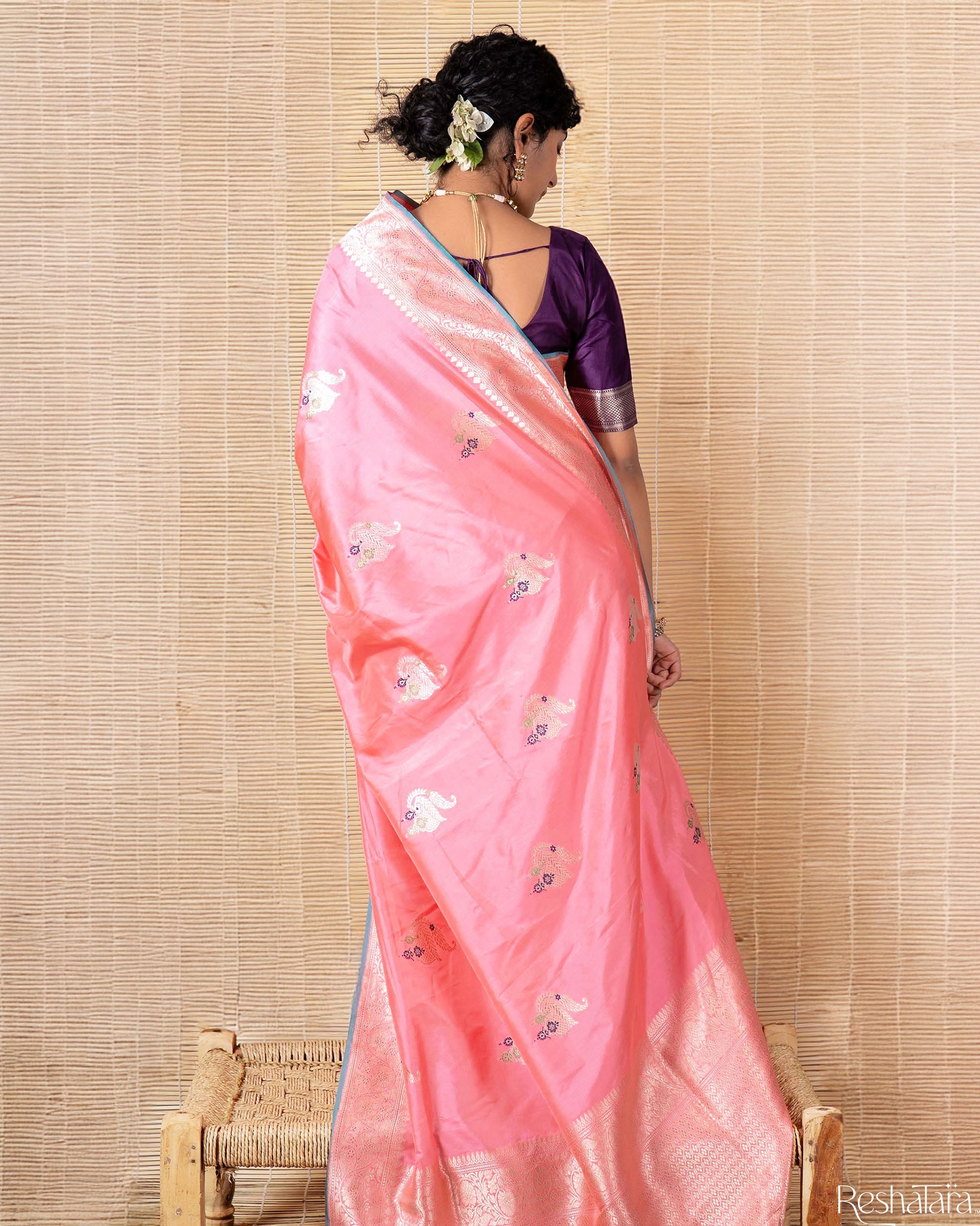 Enchanting Pink Meenadar Pure Katan Silk Banarasi Handloom Saree