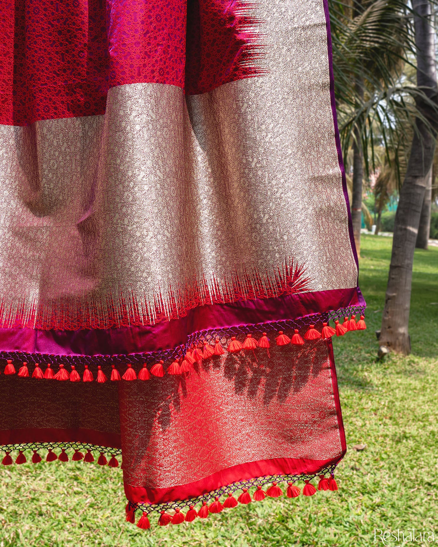Pink Mashru Silk Banarasi Handloom Dupatta