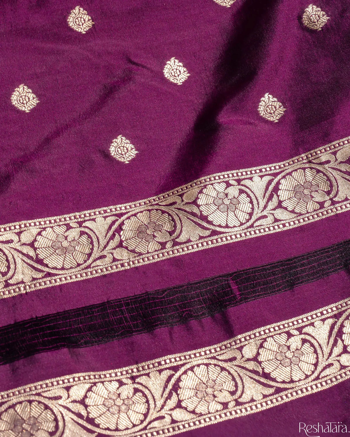 Purple Pure Katan Silk Banarasi Handloom Suit Set