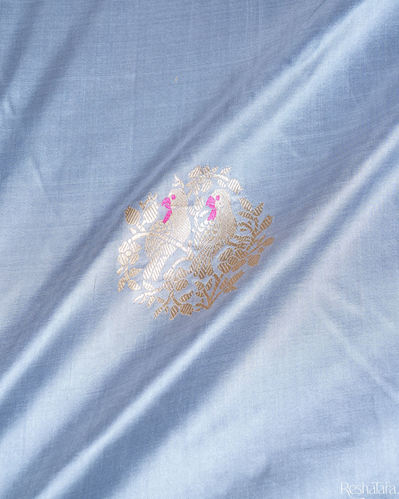Lavender Grey Meenadar Kadhua Pure Katan Silk Banarasi Handloom Saree