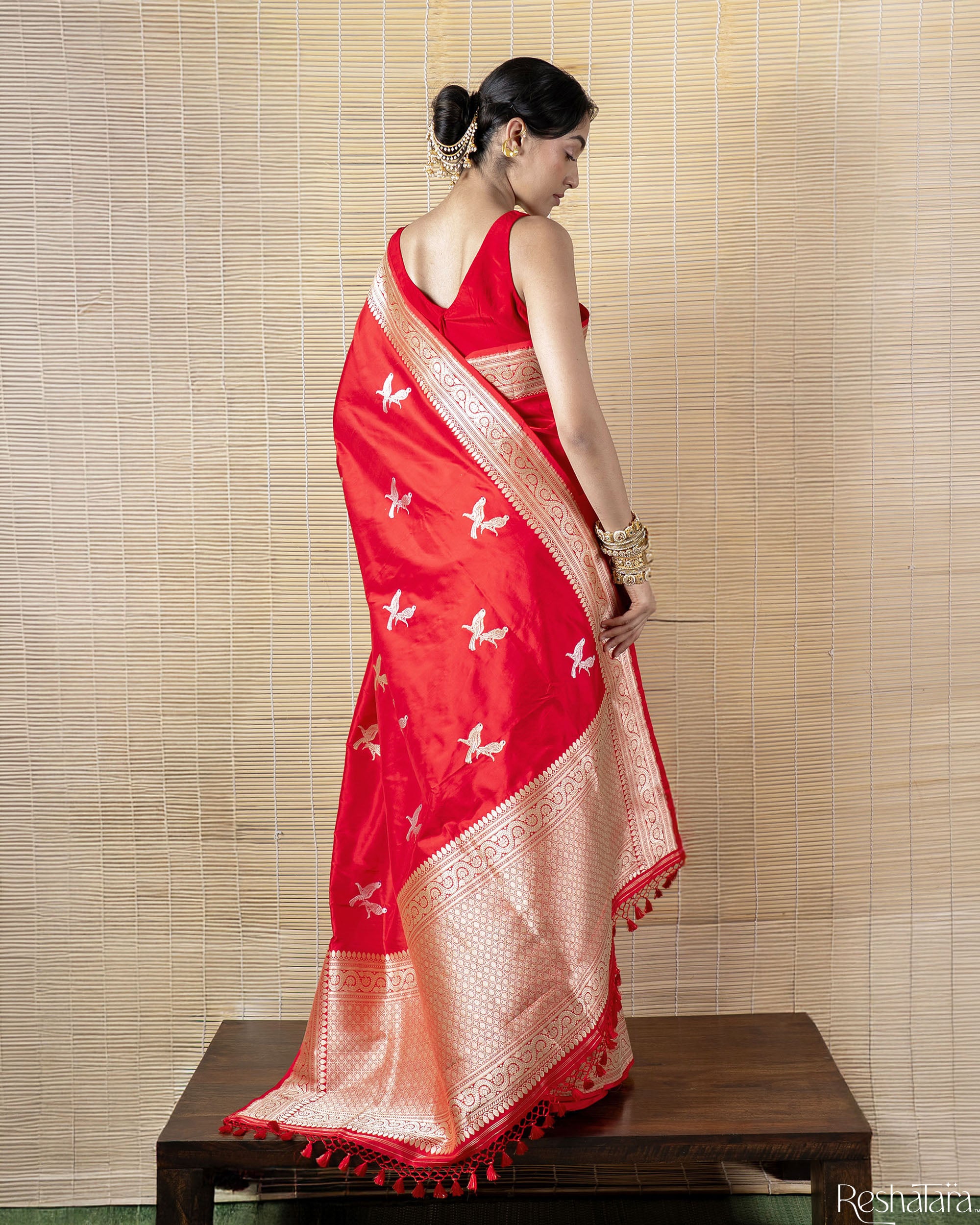 Festive Red Kadhua Sona Rupa Pure Katan Silk Banarasi Handloom Saree