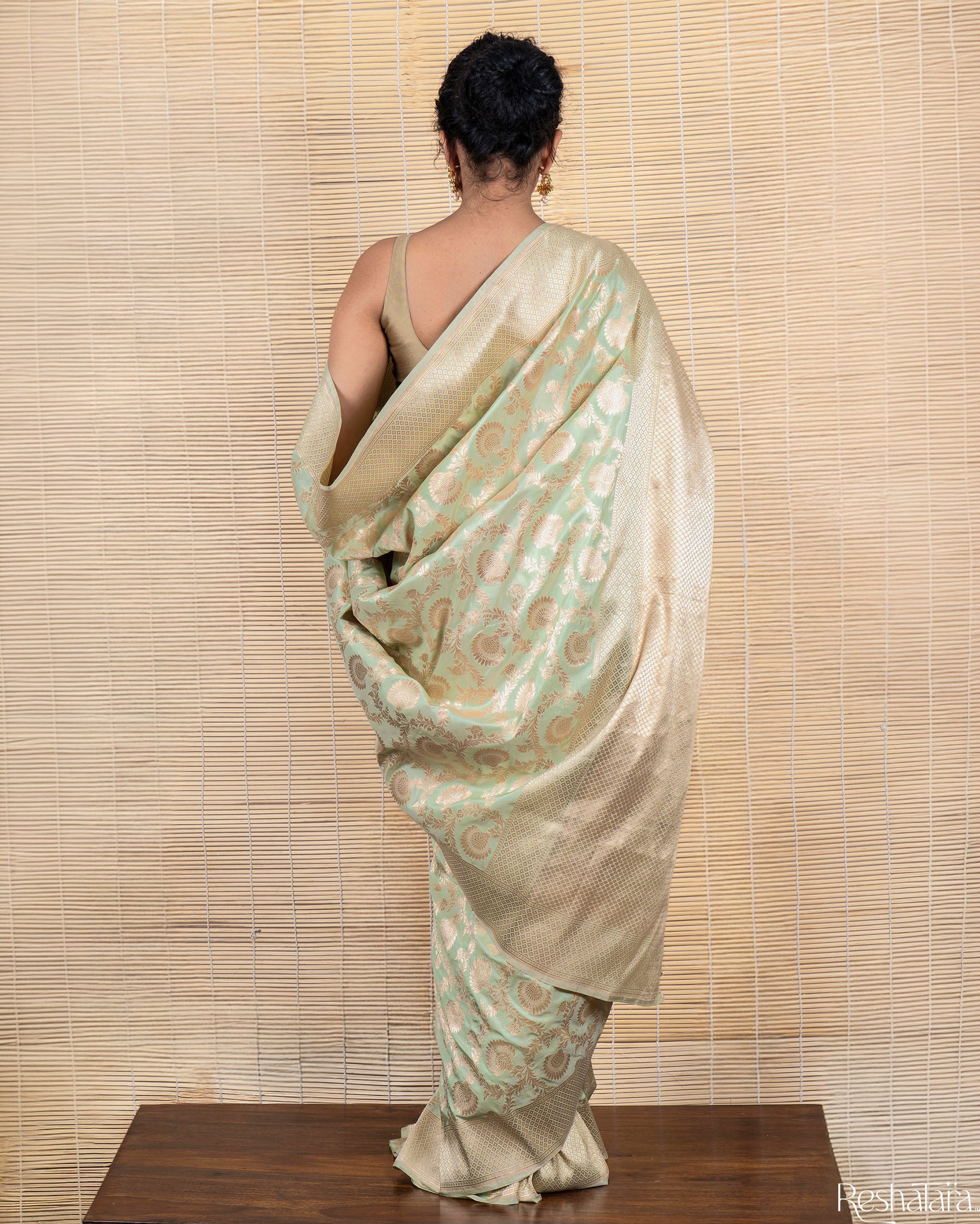 Pista Green Pure Katan Silk Banarasi Handloom Saree