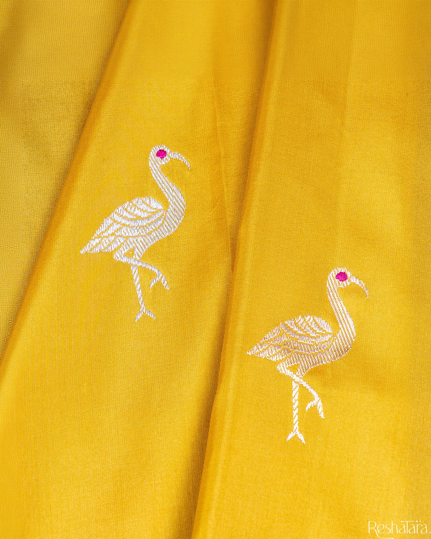 Mustard Yellow Meenadar Kadhua Pure Katan Silk Banarasi Handloom Saree