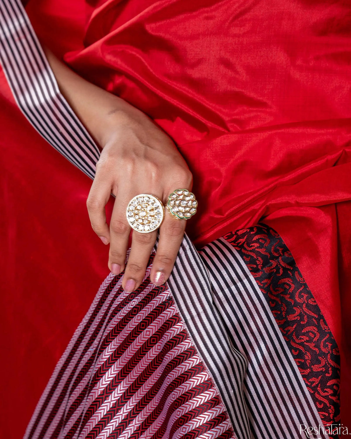 Vibrant Red Mulberry Silk Banarasi Handloom Saree