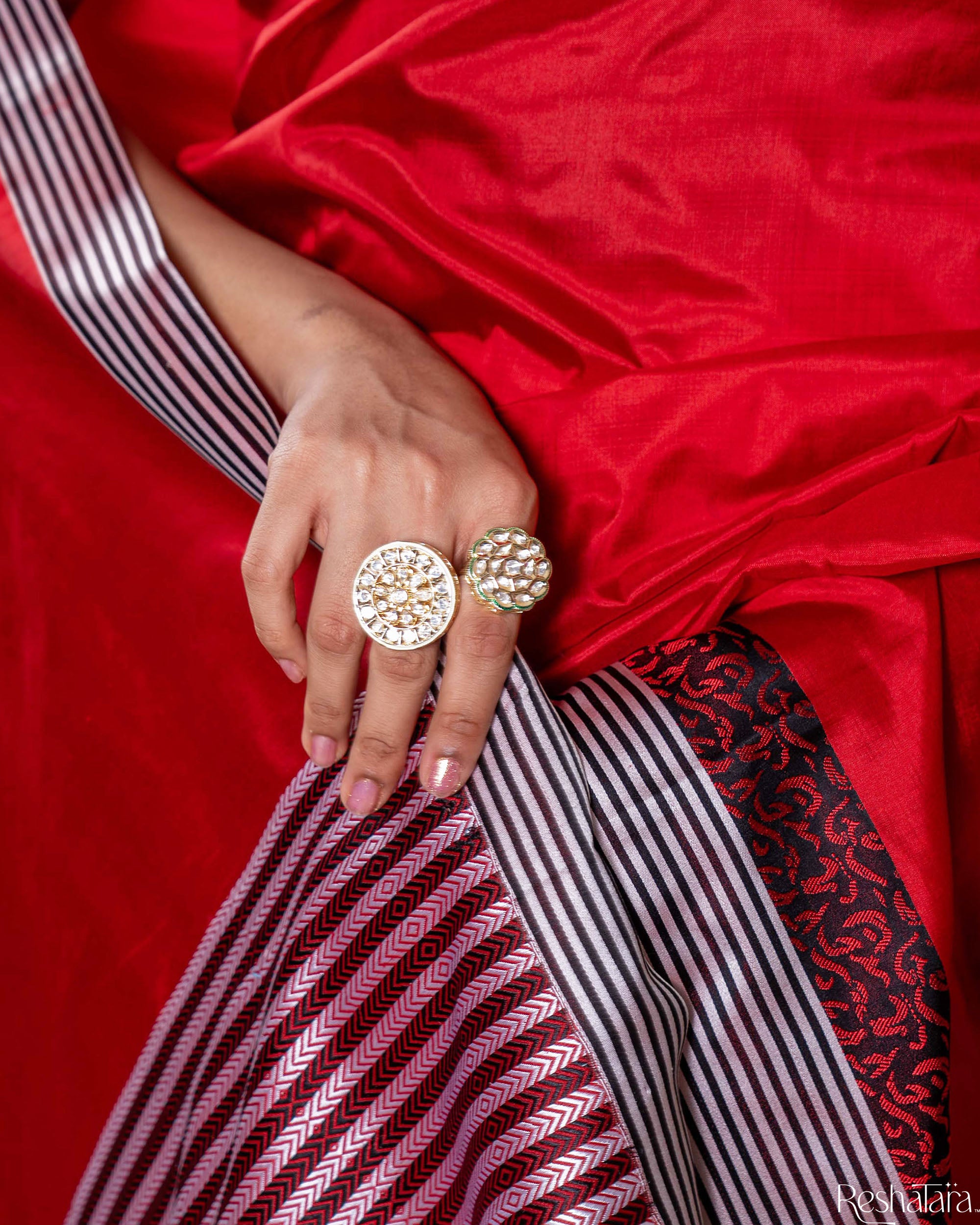 Vibrant Red Mulberry Silk Banarasi Handloom Saree