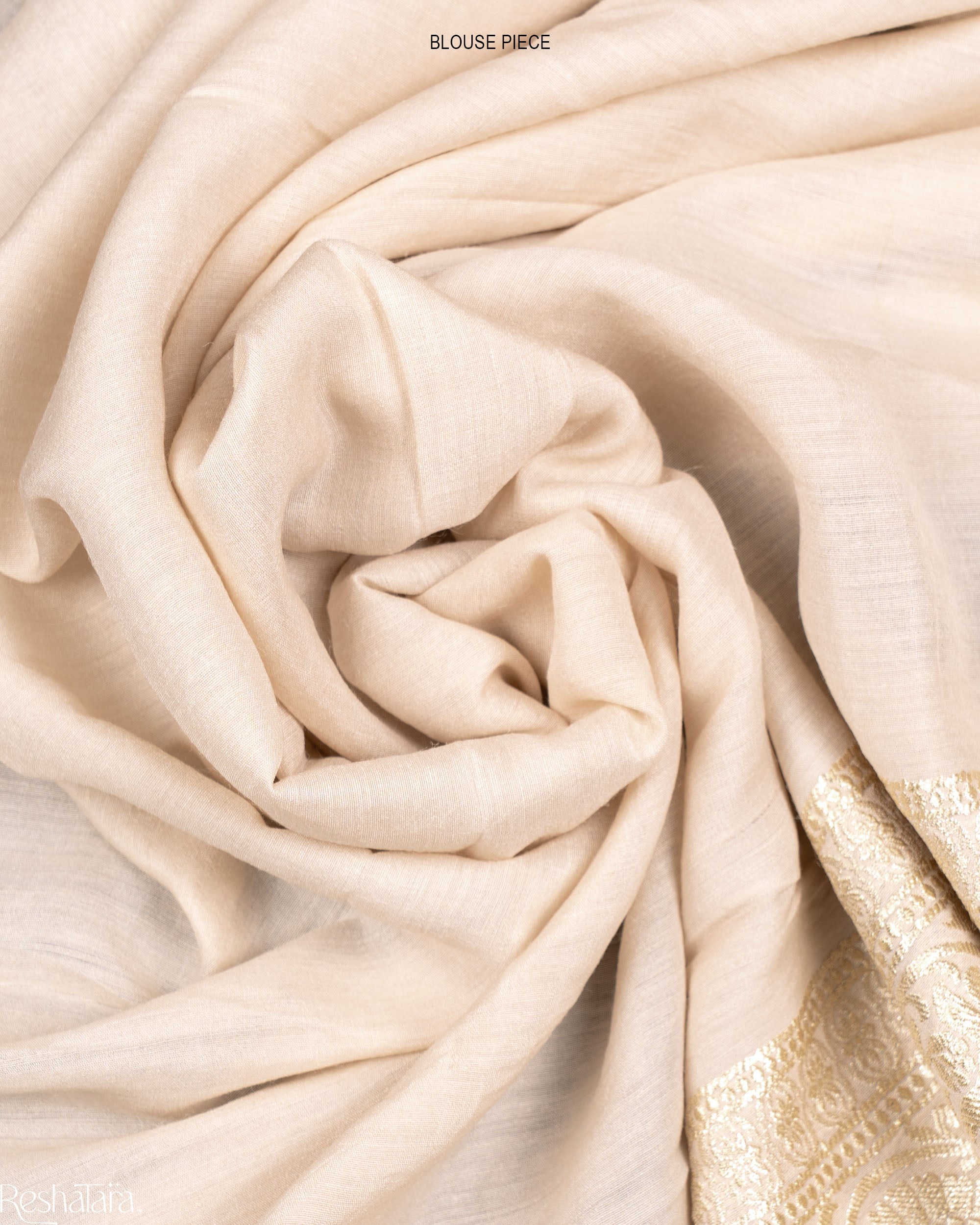 Pearl White Munga Silk Banarasi Handloom Saree