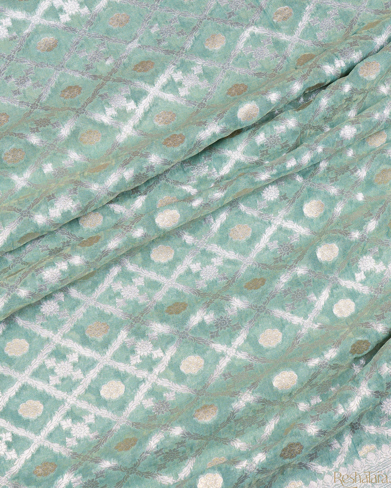 Green Pure  Khaddi Georgette Banarasi Handloom Saree