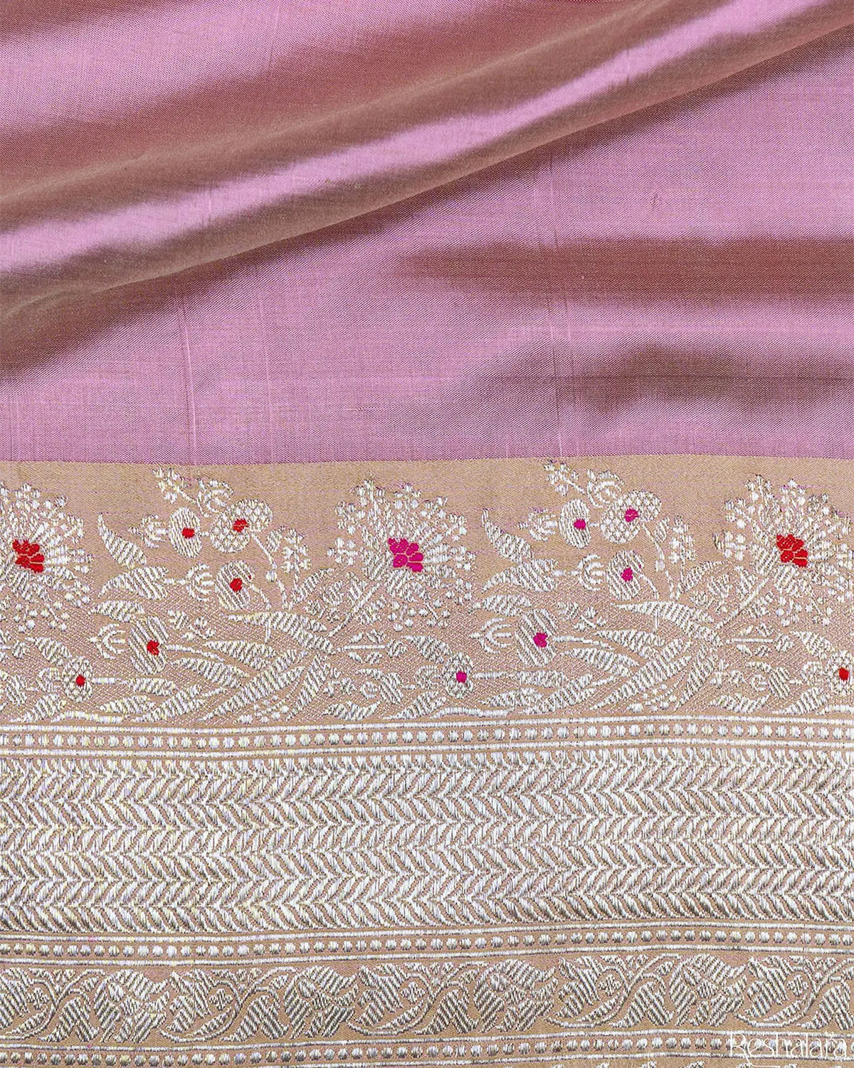 Blush Pink & Copper Meenadar Kadhua Pure Katan Silk Banarasi Handloom Saree