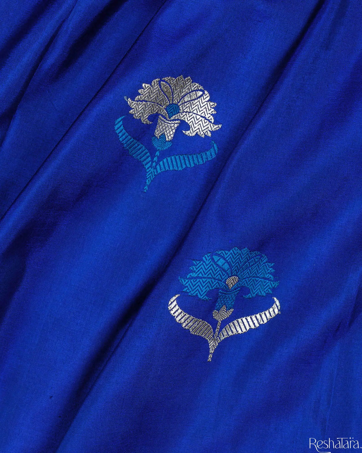 Royal Blue Meenadar Kadhua Pure Katan Silk Banarasi Handloom Saree