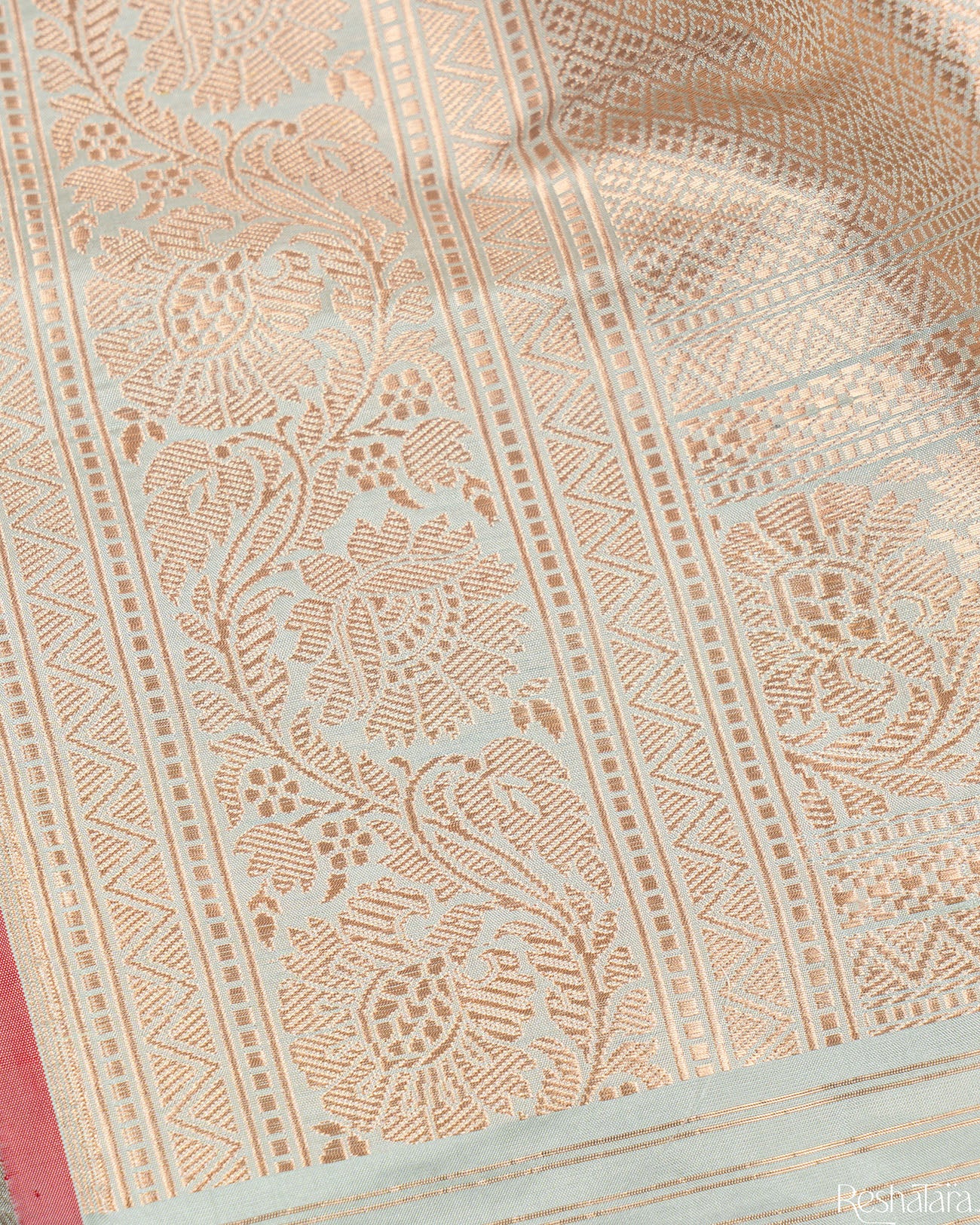 Sage Green Pure Katan Silk Banarasi Handloom Saree