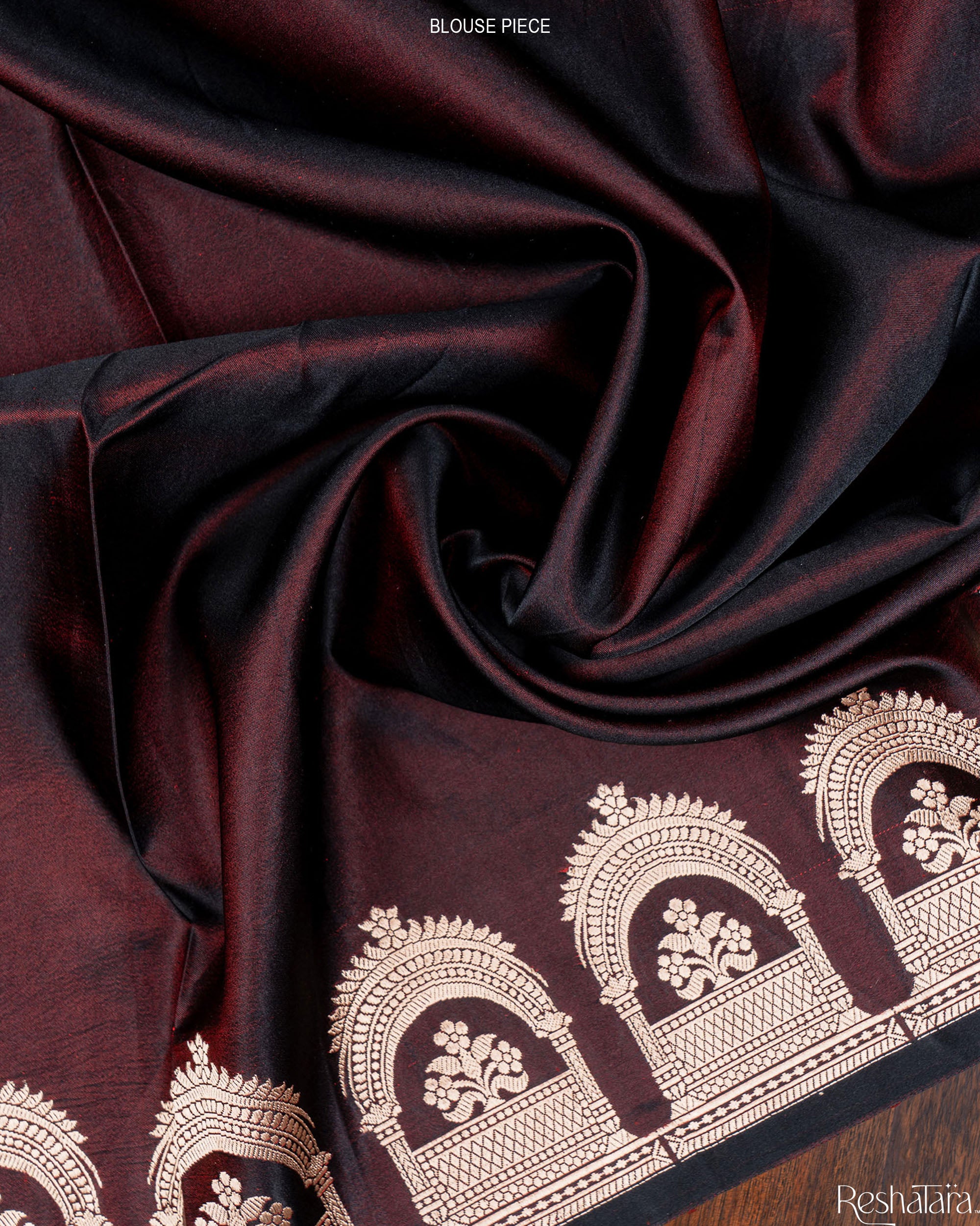 Chocolate Brown Kadhua Mulberry Silk Banarasi  Handloom Saree