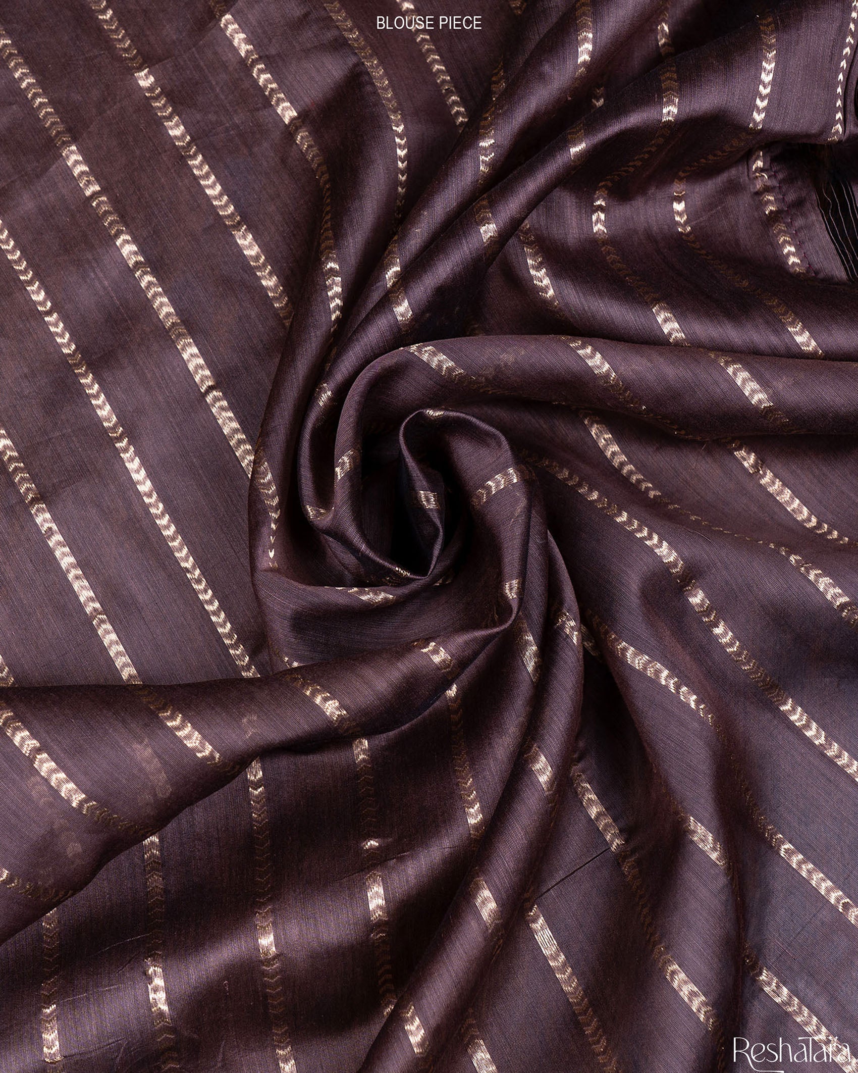 Hemp Brown Pure Katan Silk by Chanderi Banarasi Handloom Saree