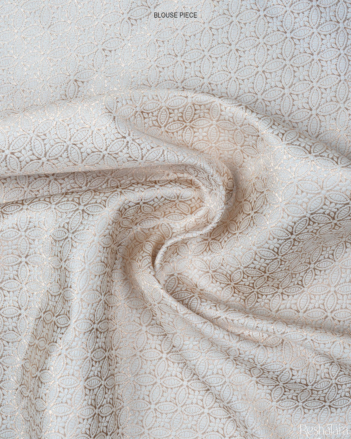 Pearl White Kadhua Mulberry Banarasi Silk Handloom Saree