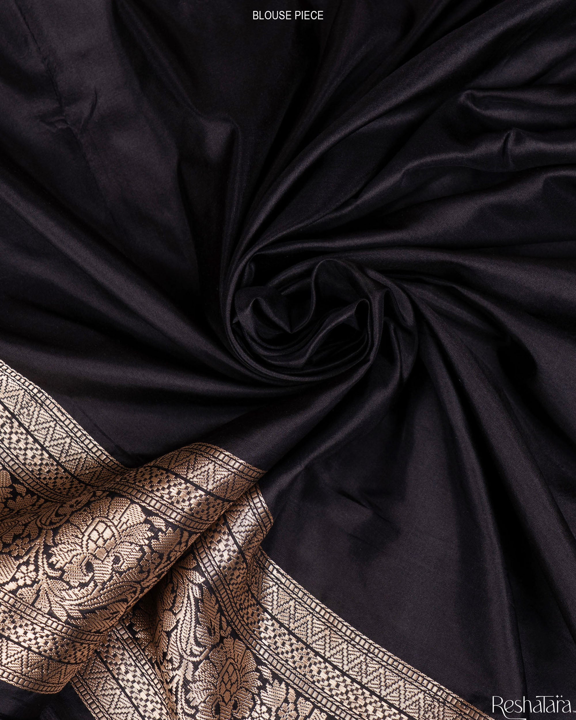 Black Pure Katan Silk Banarasi Handloom Saree