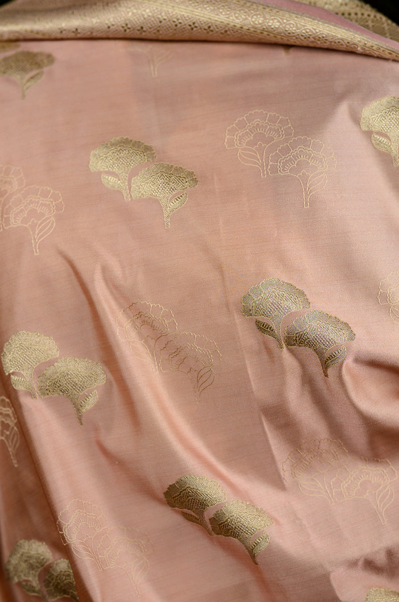 Rose Pink Mashru Silk Banarasi Handloom Dupatta